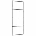 vidaXL Posuvné dvere s kovaním 76x205 cm ESG sklo a hliník