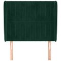 vidaXL Čelo postele so záhybmi tmavozelený 103x23x118/128 cm zamat