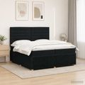 vidaXL LED boxspring posteľ s matracom Čierna 200 x 200 cm Látka