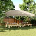 vidaXL Skladací pop-up párty stan sivohnedý 580x292x315 cm
