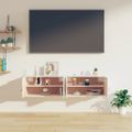vidaXL Nástenné skrinky 2 ks biele 60x30x30 cm masívna borovica