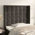 vidaXL Čelo postele so záhybmi tmavosivé 83x16x118/128 cm zamat