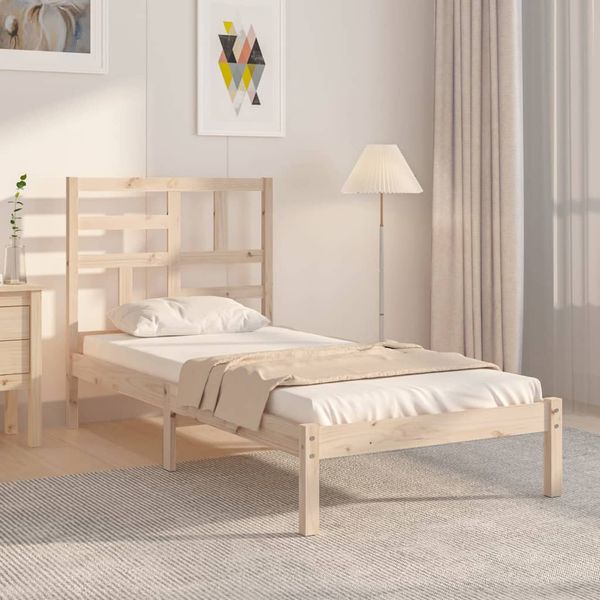 vidaXL Posteľný rám, drevený masív 75x190 cm, malé jednolôžko