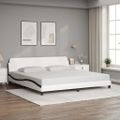 vidaXL Rám postele Dover bielo-čierny 200x200 cm umelá koža