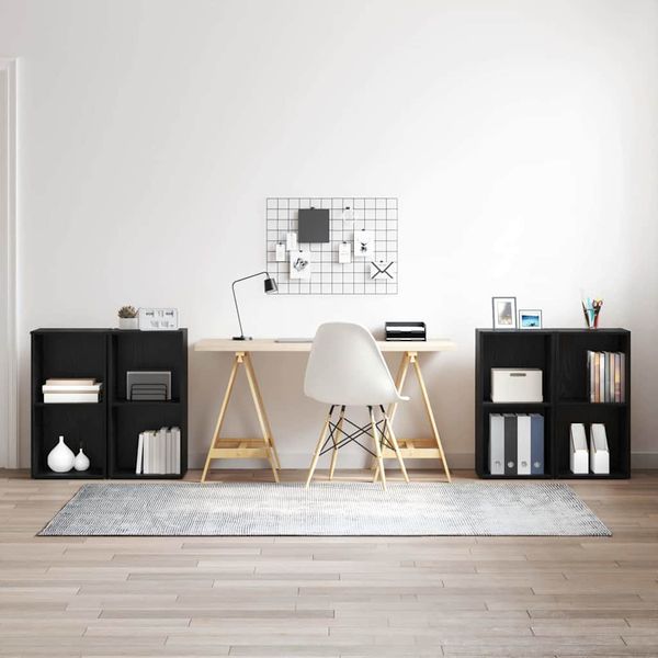 vidaXL Zostava TV skriniek Nástenný 4 pcs Čierny dub 37 x 37 x 72 cm