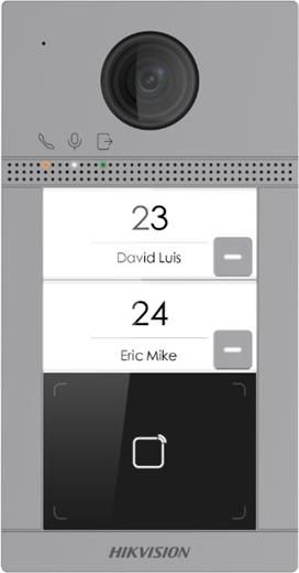 Hikvision IP dvere interkom, 2-tlačidlový, čítačka kariet, 2MPx kamera, WiFi