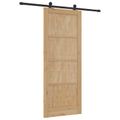 vidaXL Posuvné dvere Prírodná a čierna 86 x 211 cm Borovicový masív
