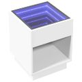 vidaXL Nočný stolík s nekonečnými LED biely 40x40x50 cm