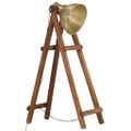 vidaXL Stojanová lampa mosadzná masívne mangovníkové drevo E27
