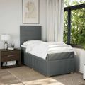vidaXL Boxspring posteľ s matracom tmavosivá 90x190 cm látka