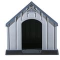 vidaXL Psia búda sivá 92x87x91 cm plastová