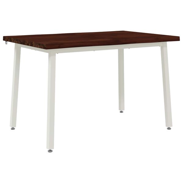 vidaXL 120 x 70 x 75 cm Pevné akáciové drevo Tmavohnedá a biela