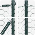 vidaXL Hexagonálny plotový základ 10 x 1,6 m PVC potiahnutá oceľ