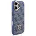Guess 4G Strass Logo & Big Strap kovové gombíky MagSafe puzdro pre iPhone 17 modré