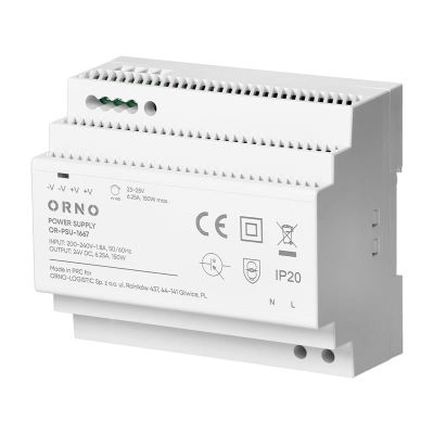 ORNO OR-PSU-1667 Zdroj spínaný 24V DC 6,25A, 150W na DIN lištu