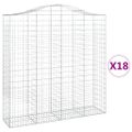 vidaXL Oblúkové gabiónové koše 18 ks 200x50x200/220cm pozinkov. železo