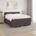 vidaXL LED boxspring posteľ s matracom Tmavohnedá 200 x 200 cm Látka