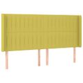 vidaXL Čelo postele s LED zelené 163x16x118/128 cm látka