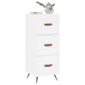 vidaXL Komoda biela 34,5x34x90 cm spracované drevo
