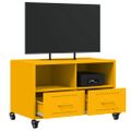 vidaXL TV skrinka horčicovožltá 68x39x43,5 cm oceľ