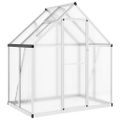 vidaXL Skleník so základovým rámom strieborný 169x114x195 cm hliník