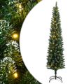 vidaXL Umelý úzky vianočný stromček s 300 LED 180 cm