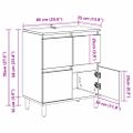 vidaXL Komody 3 ks Staré drevo 60 x 35 x 70 cm Kompozitné drevo