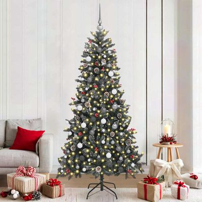vidaXL Umelý vianočný stromček Zelená 210 cm PVC, plast a oceľ