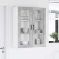 vidaXL Nástenný sklenený kabinet LUCCA Betónovo sivá 80 x 31 x 100 cm
