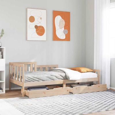 vidaXL Denná posteľ so zásuvkami 90x190 cm masívna borovica