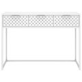 vidaXL Konzolový stolík biela 106x35x75 cm oceľ