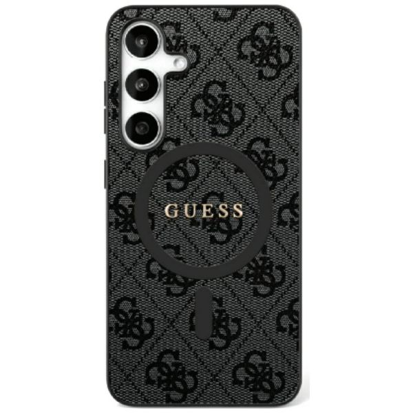 Guess HC Magnetické PU 4G Ring Classic Logo puzdro pre Samsung Galaxy S25 čierna