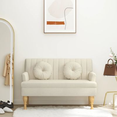 vidaXL Lavička s podložkami 113x64,5x75,5 cm, ľan
