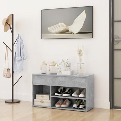 vidaXL Lavica na topánky, betónovo sivá 80x30x45 cm, kompozitné drevo