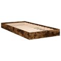 vidaXL Posteľný rám bez matraca dymový dub 75x190 cm kompozitné drevo