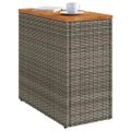 vidaXL Záhrad. príručný stôl drevená doska sivý 58x27,5x55cm polyratan