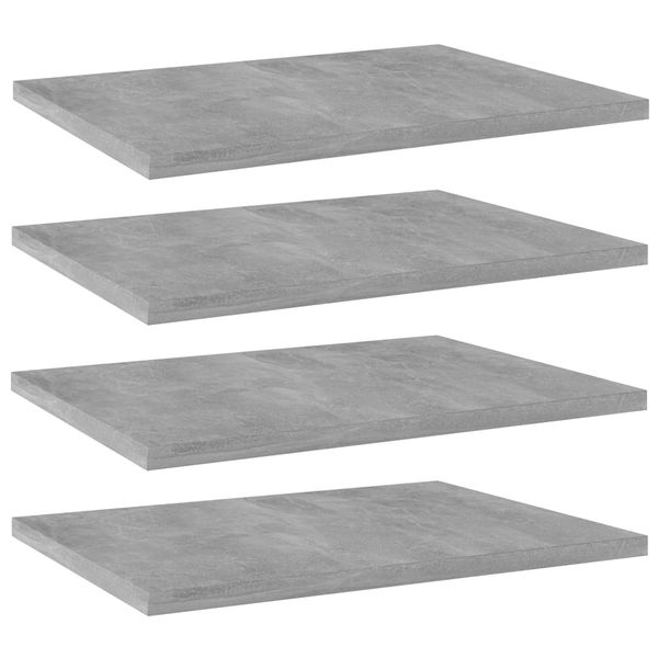vidaXL Prídavné police 4ks, betónovo sivé 40x30x1,5cm kompozitné drevo