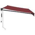 vidaXL Automaticky zaťahovacia markíza burgundská 350x250 cm