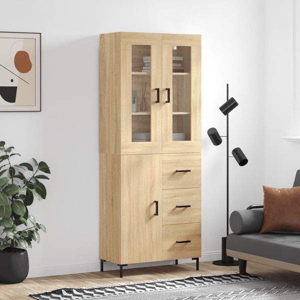 vidaXL Vysoká skrinka dub sonoma 69,5x34x180 cm spracované drevo