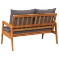 vidaXL Záhradná lavička s vankúšom Prírodný olej 115 x 65 x 71 cm