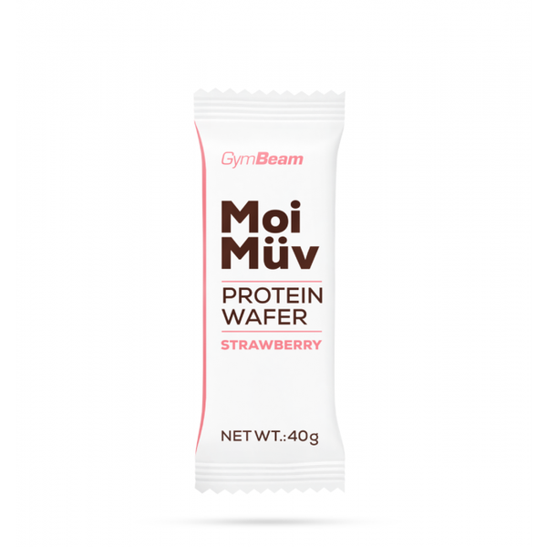 MoiMüv Protein Wafer - GymBeam, jahoda, 40 g