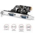 AXAGON PCEA-S2N, PCIe řadič - 2x sériový port (RS232) 250 kbps, vč. LP Radic, PCIe x1, 2x sériový port, 250kb/s, vcetne low profile záslepky