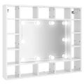 vidaXL LED kúpeľňová zrkadlová skrinka lesklá biela 91x15x76,5 cm