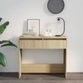vidaXL Konzolový stolík, dub sonoma 89x41x76,5 cm, kompozitné drevo