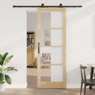 vidaXL Posuvné dvere ORKDAL 83 x 232 cm Prírodná a čierna