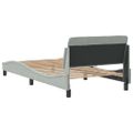 vidaXL Rám postele Dover bledosivý 100x203 cm zamat