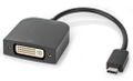 NEDIS kabelový adaptér USB 3.2 Gen 1/ USB-C zástrčka - DVI-D 24+1 zásuvka/ kulatý/ černý/ 20cm Adaptér, USB 3.2 Gen1 typ C (M) na DVI-D 24+1 (F), kulatý, cerný, 20cm