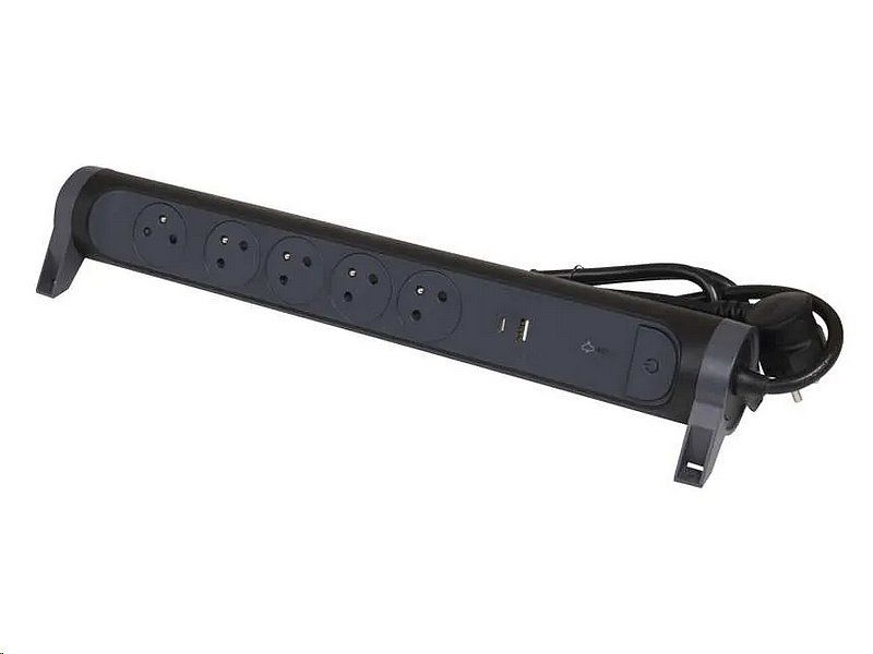 Legrand L049429 ochrana pred preťažením – 5 zásuviek 1,5 m, čierna