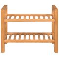 vidaXL Regál na topánky s 2 policami 50x27x40 cm, dubový masív