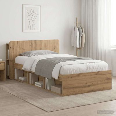 vidaXL Rám postele so skladom Dub artisan 75 x 190 cm Kompozitné drevo